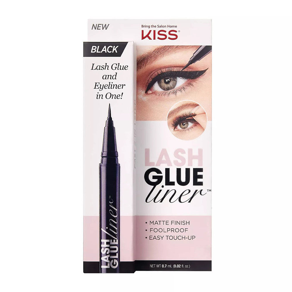 Kiss Glue Liner False Eyelash Glue & Eyeliner, Black, 0.02 Oz